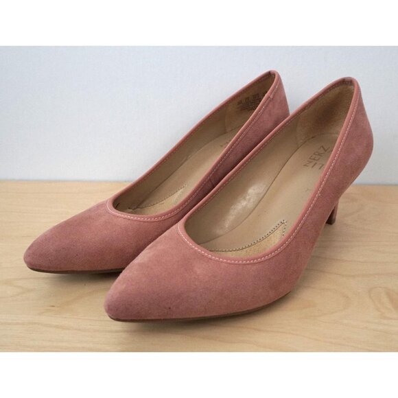 Naturalizer Oden Pink Faux Suede Leather Kitten Heels Pumps Shoes Size 6.5 - Picture 4 of 10